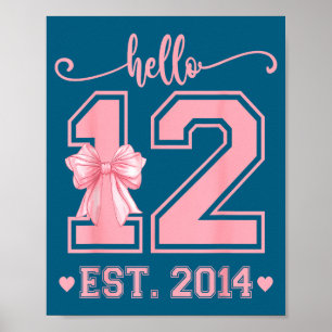 Affiche Bonjour douze ans depuis 2014 12e anniversaire Coq
