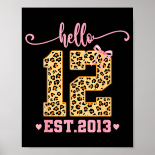 Affiche Bonjour Douze Établie 2013 12e Anniversaire Coquet