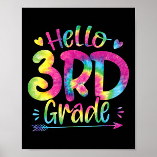 Affiche Bonjour enseignants de 3e année Les élèves Tie Dye