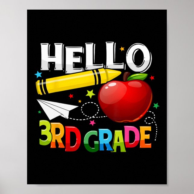 Affiche Bonjour Équipe Enseignante 3e Année Troisième Clas (Devant)