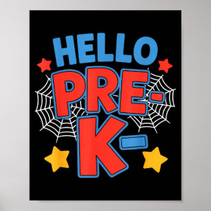 Affiche Bonjour équipe préscolaire pré-maternelle araignée