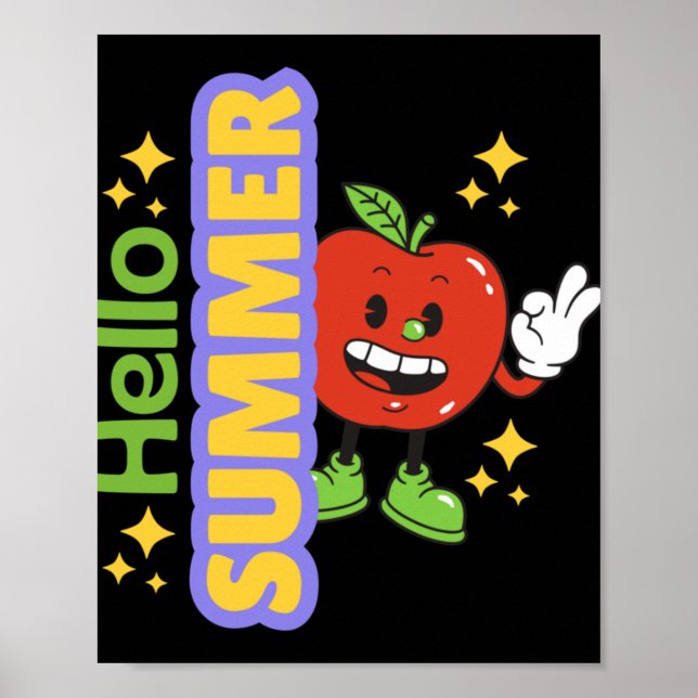 Affiche Bonjour été (pomme). (Devant)