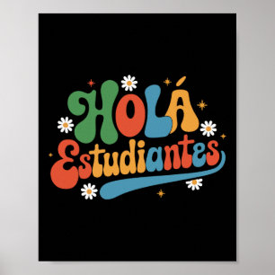 Affiche Bonjour étudiants maîtresse rentrée scolaire espag