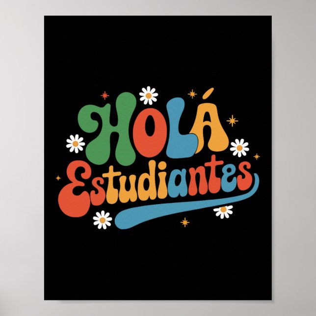 Affiche Bonjour étudiants maîtresse rentrée scolaire espag (Devant)
