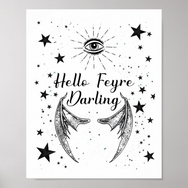 Affiche Bonjour Feyre Darling Acotar Design Sticker (Devant)