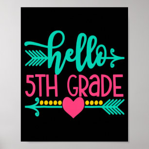 Affiche Bonjour Filles de 5e année Retour à l'école Cadeau