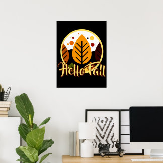 Affiche Bonjour Forêt Automnale de la Nature