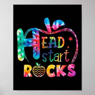 Affiche Bonjour Head Start Rock Tie Dye Retour à l'école E