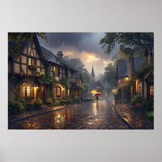 Affiche Bonjour jour de pluie