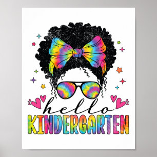 Affiche Bonjour maternelle retour à l'école femmes noires