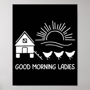 Affiche Bonjour mesdames poulet drôle 