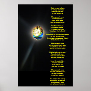 Affiche BONJOUR MON NOM EST JÉSUS poème