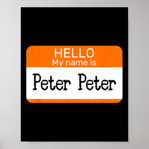 Affiche Bonjour Mon Nom Est Peter Sticker Nom Balise Sur U