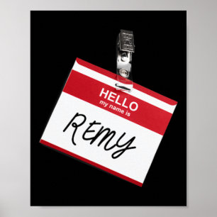 Affiche Bonjour Mon Nom Est Remy Drôle Halloween Nom Balis