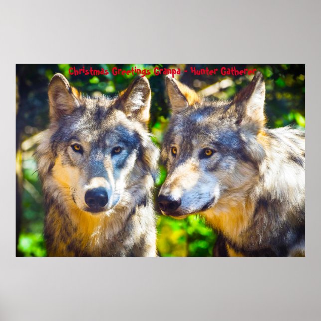 Affiche Bonjour Noël Grand-père Hunter Gatherer (Devant)