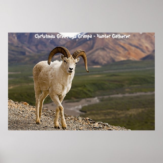 Affiche Bonjour Noël Grand-père Hunter Gatherer (Devant)