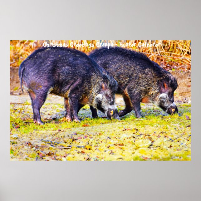 Affiche Bonjour Noël Grand-père Hunter Gatherer (Devant)