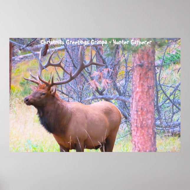 Affiche Bonjour Noël Grand-père Hunter Gatherer (Devant)