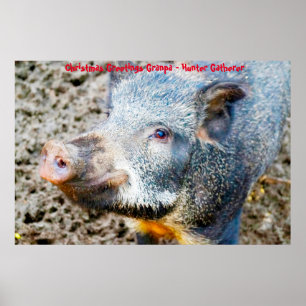 Affiche Bonjour Noël Grand-père Hunter Gatherer