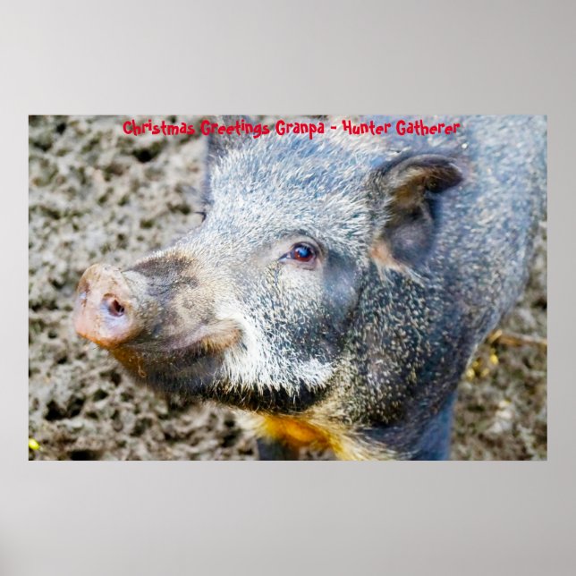 Affiche Bonjour Noël Grand-père Hunter Gatherer (Devant)