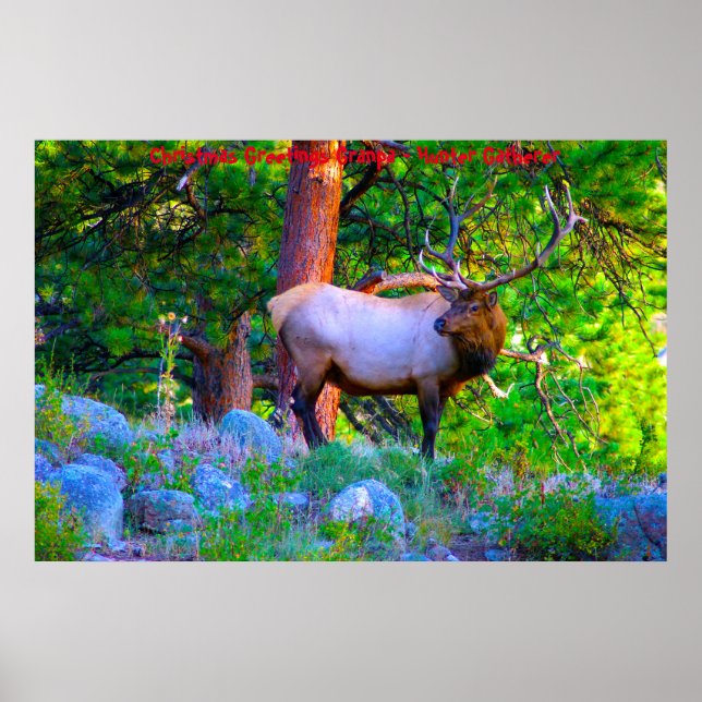 Affiche Bonjour Noël Grand-père Hunter Gatherer (Devant)