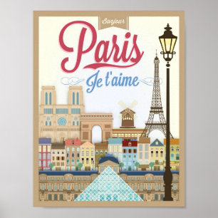 Affiche Bonjour Paris Travel
