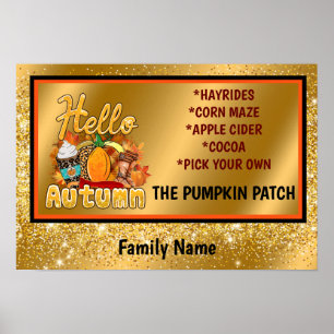 Affiche Bonjour Personnaliser d'automne Texte et couleur