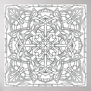 Affiche Bonjour Printemps : Mandala Géométrique