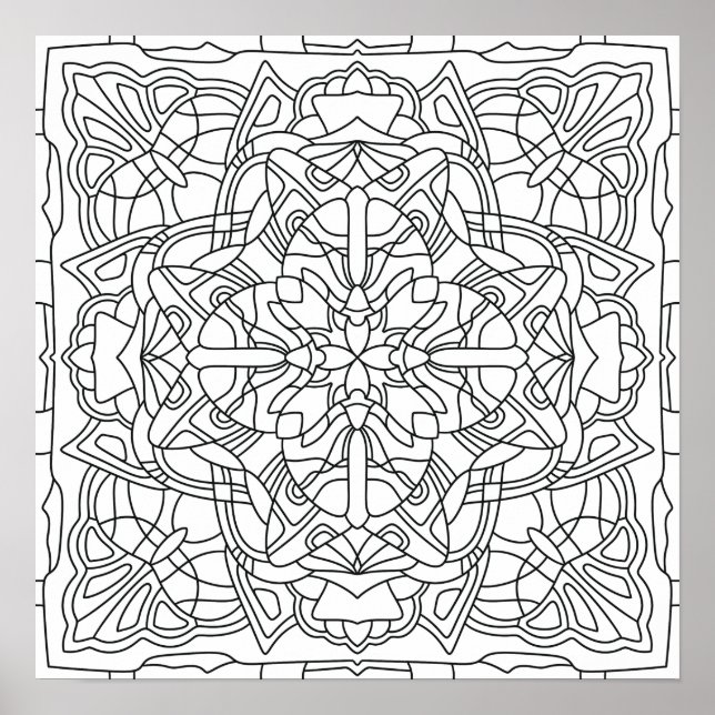 Affiche Bonjour Printemps : Mandala Géométrique (Devant)