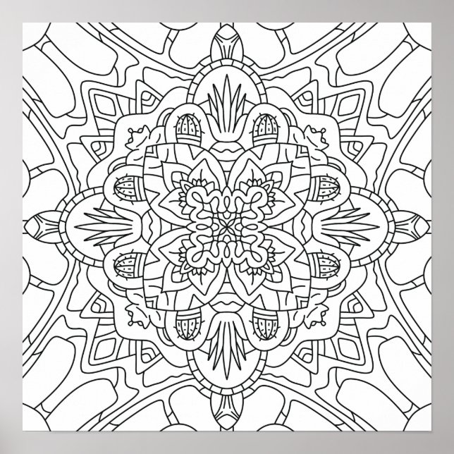 Affiche Bonjour Printemps : Page de coloriage de plantes (Devant)