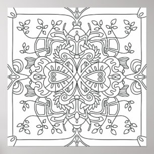 Affiche Bonjour Printemps : Page de coloriage inspirée de