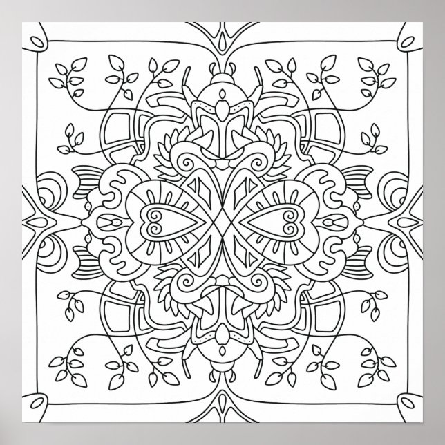 Affiche Bonjour Printemps : Page de coloriage inspirée de  (Devant)