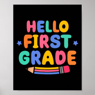 Affiche Bonjour professeur de première année rentrée scola