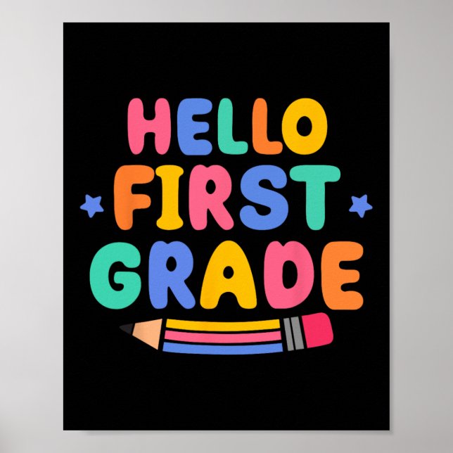 Affiche Bonjour professeur de première année rentrée scola (Devant)