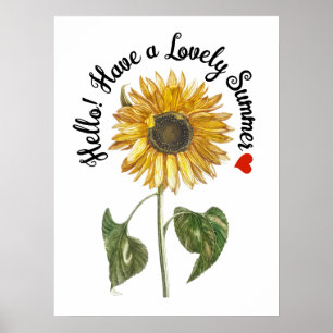 Affiche Bonjour ! Profitez d'un été agréable - tournesol V