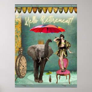 Affiche Bonjour Retraite Fun et Funky