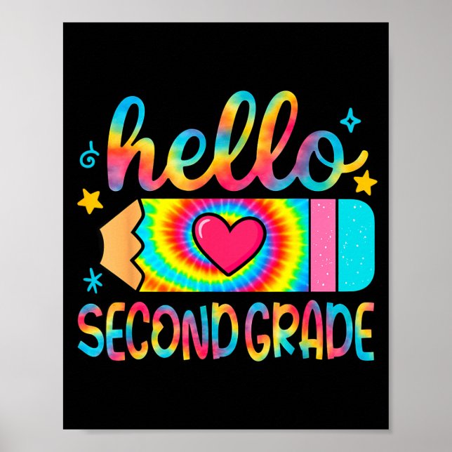 Affiche Bonjour seconde année cravate tie dye retour à l'é (Devant)