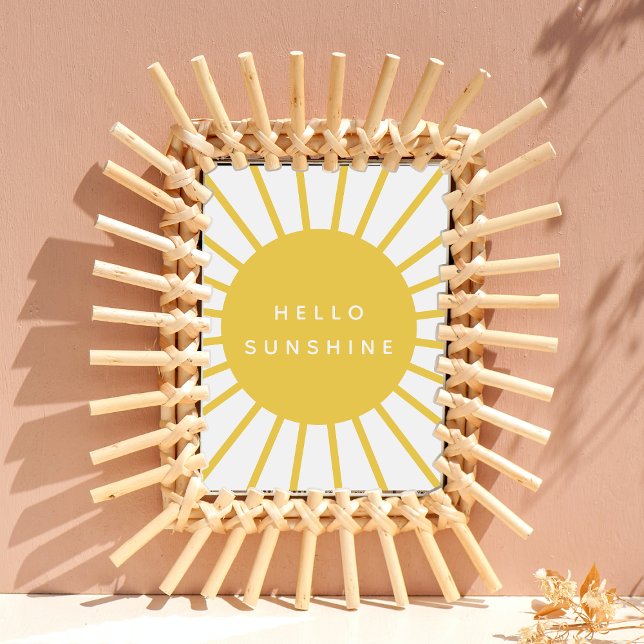 Affiche Bonjour Soleil | Moutarde Jaune Moderne Scandi (Créateur téléchargé)