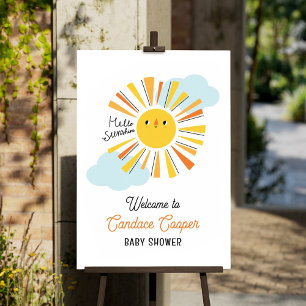 Affiche Bonjour Sunshine Baby shower Bienvenue