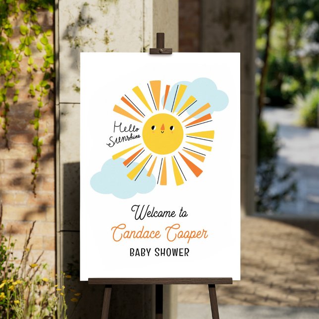 Affiche Bonjour Sunshine Baby shower Bienvenue (Créateur téléchargé)