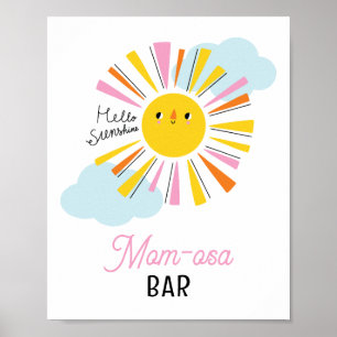 Affiche Bonjour Sunshine Girl Baby shower Maman-osa Bar Po