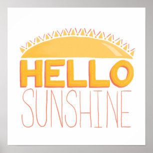 Affiche Bonjour Sunshine Hand Letters