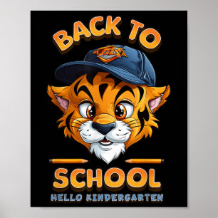 Affiche Bonjour T-shirt pour enfants Tigre de maternelle -
