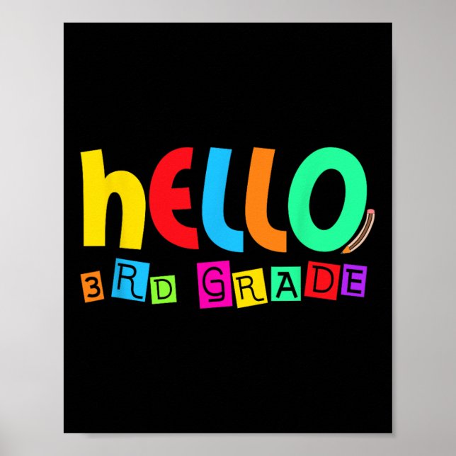 Affiche Bonjour troisième 3e année de retour à l'école pou (Devant)
