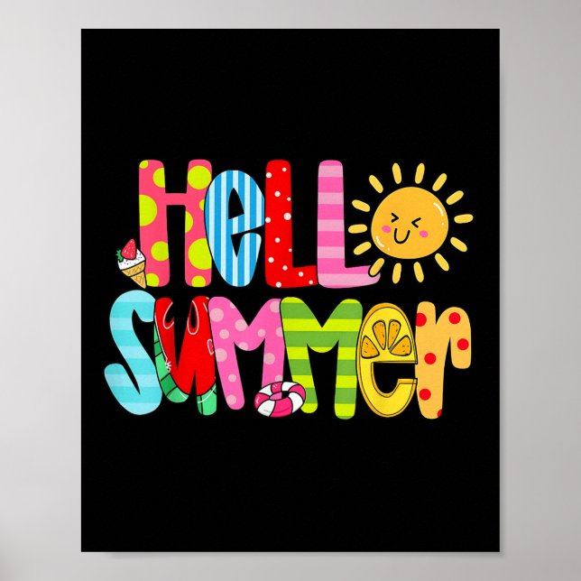 Affiche Bonjour Vacances Été Glace Crème Popsicle Watermel (Devant)