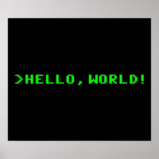 Affiche Bonjour World Computer Programming (Devant)