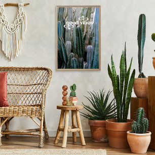 Affiche Bonne ambiance   Été rétro tendance Désert Cactus