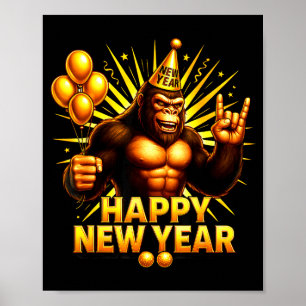 Affiche Bonne année 2026 Bigfoot Bonne soirée du Nouvel An