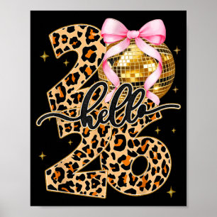 Affiche Bonne année 2026 Boule disco Arc Nouvel An