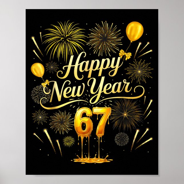 Affiche Bonne Année 2026 Drôle 67 Six Sept Mème Gen Al (Devant)